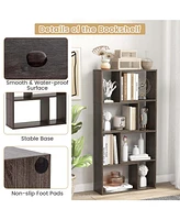 Costway 48" Geometric Bookshelf Open-back Bookcase with 8 Cubes 2 Anti-Toppling Devices