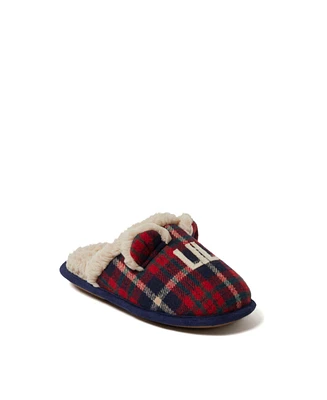 Dearfoams Kids Lil Bear Plaid Scuff House Slipper