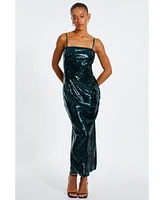 Quiz Women's Sequin Covered Strappy Maxi Dress