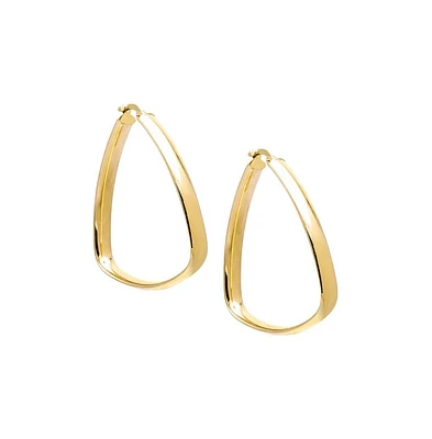 By Adina Eden Squared Triangle Shape Hoop Earring 14K