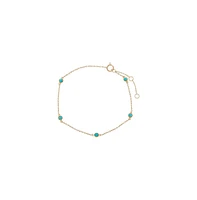 By Adina Eden Turquoise By The Yard Bezel Bracelet 14K