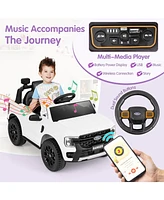 Hongge 12V Electric Kids Ride on Car Licensed Ford Ranger with Remote Control and Music-White