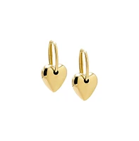 By Adina Eden Puffy Heart Oval Huggie Earring 14K