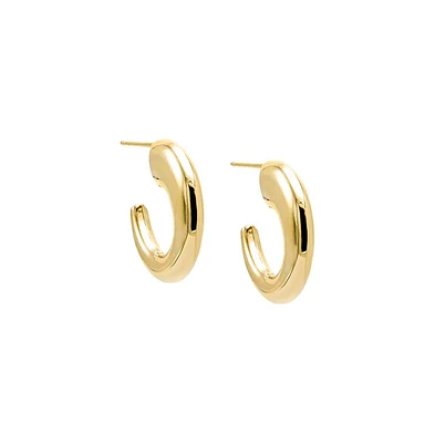 By Adina Eden Solid Graduated Open Hoop Earring 14K