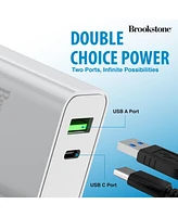 Brookstone Pd 20W Fast Charging 2 Port Universal Wall Charger