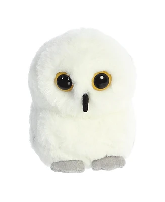 Aurora Mini Hoot Owl Rolly Pet Round Plush Toy White 5"