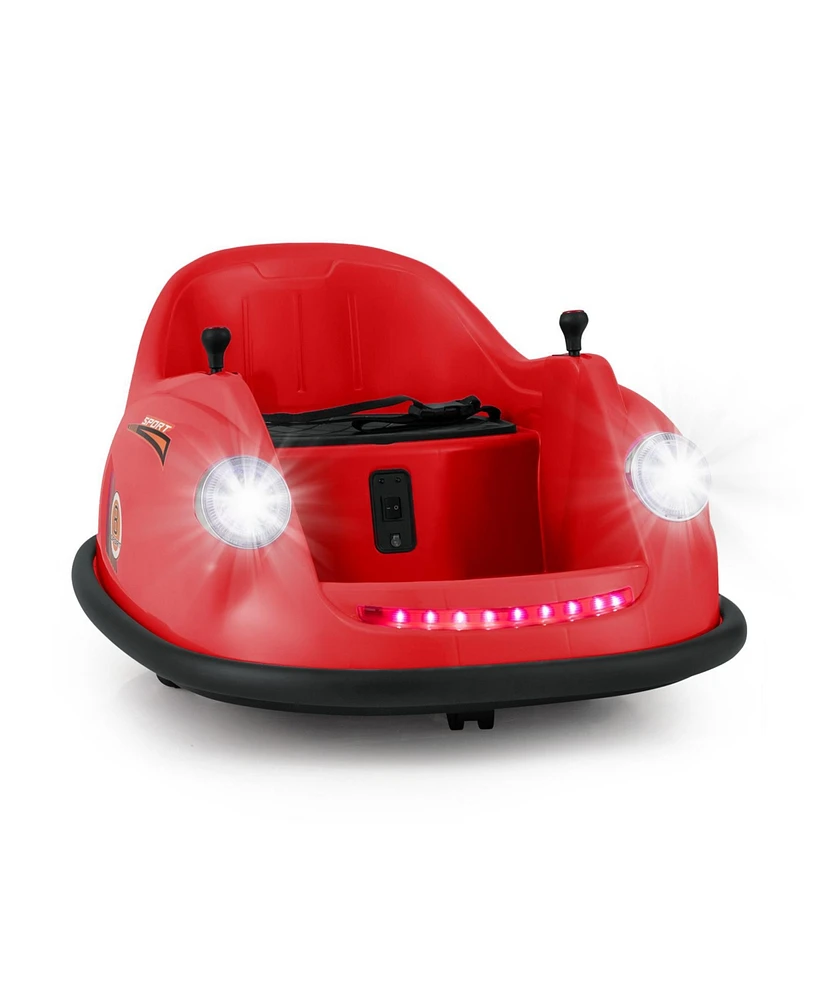 Hongge 12V Electric Kids Ride on Bumper Car Battery Powered Bumping Car with Remote Control-Red