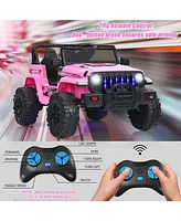 Hongge 12V Kids Ride-on Jeep Car with 2.4 G Remote Control-Pink