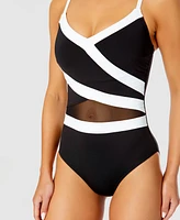 Anne Cole Women's Mesh-Inset One-Piece Swimsuit