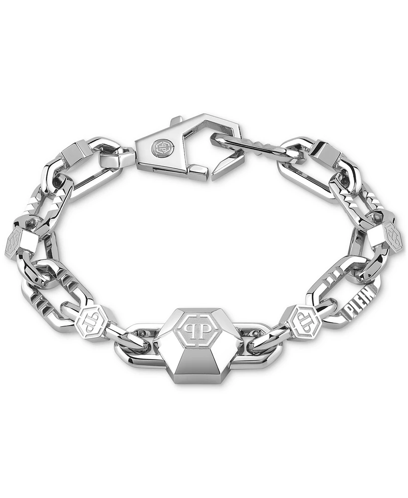 Philipp Plein Men's Edge Logo Link Bracelet in Stainless Steel