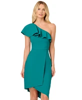 Adrianna by Papell Women's Ruffle-Trim Asymmetric-Neck Dress