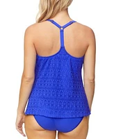 Island Escape Womens Lace Underwire Racerback Tankini Top Mid Rise Bikini Bottoms Exclusively At Macys