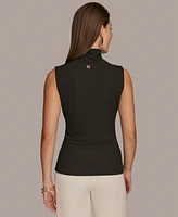 Donna Karan New York Women's Mock-Neck Sleeveless Top