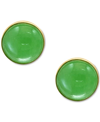 Effy Dyed Jade Stud Earrings in 14k Yellow Gold