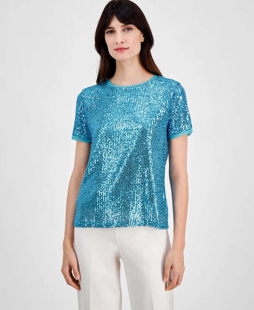 Anne Klein Women's Sequined T-Shirt