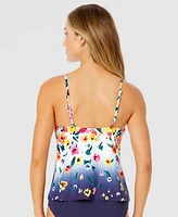 Anne Cole Women's Dip-Dyed Floral Tankini Top