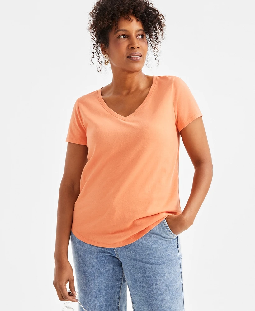 Style & Co Women's Perfect V-Neck T-Shirt