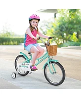 Hongge 16/18 Inch Kids Bike Bicycle with Training Wheels and 2 Brake System Ages 4-8 Years Old