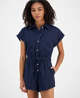 Celebrity Pink Juniors' Button-Front Romper