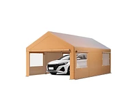 gaomon 10x20FT Heavy Duty Carport Car Canopy Portable Car Tent Garage Bike Boat Shelter Party Tent with Side Walls Door and Ventilation Windows Stable