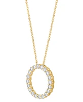 Grown With Love Lab Diamond Circle Pendant Necklace (1 ct. t.w.) 14k White or Yellow Gold, 16" + 2" extender