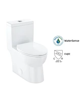 gaomon One-Piece Toilet,Dual Flush Elongated Toilet with Soft Close Seat, High-Efficiency Supply, White