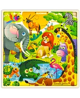 Quokka 28 Pieces Wooden Toddlers Puzzles for Ages 3-5 – Animal Toys