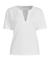 Lands' End Plus Supima Notch Neck T-shirt