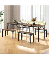 Sugift 3-Piece Dining Table Set for 4 with Metal Frame