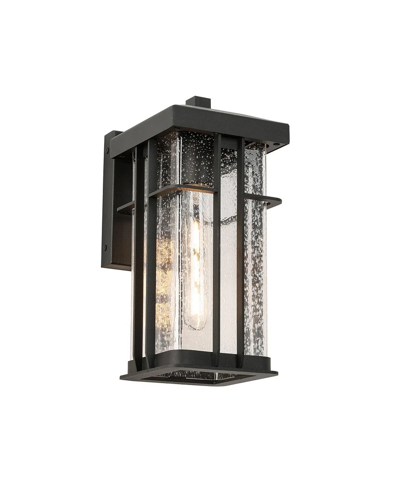 Flynama 1-Light Matte Black Metal not Motion Sensing Outdoor Hardwired Wall Sconce with No Bulbs Included