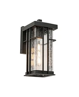 Flynama 1-Light Matte Black Metal not Motion Sensing Outdoor Hardwired Wall Sconce with No Bulbs Included