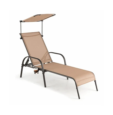 Inolait Patio Heavy-Duty 5-Level Adjustable Chaise Lounge Chair