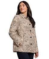 Jones New York Petite Quilted Paisley Button-Front Jacket