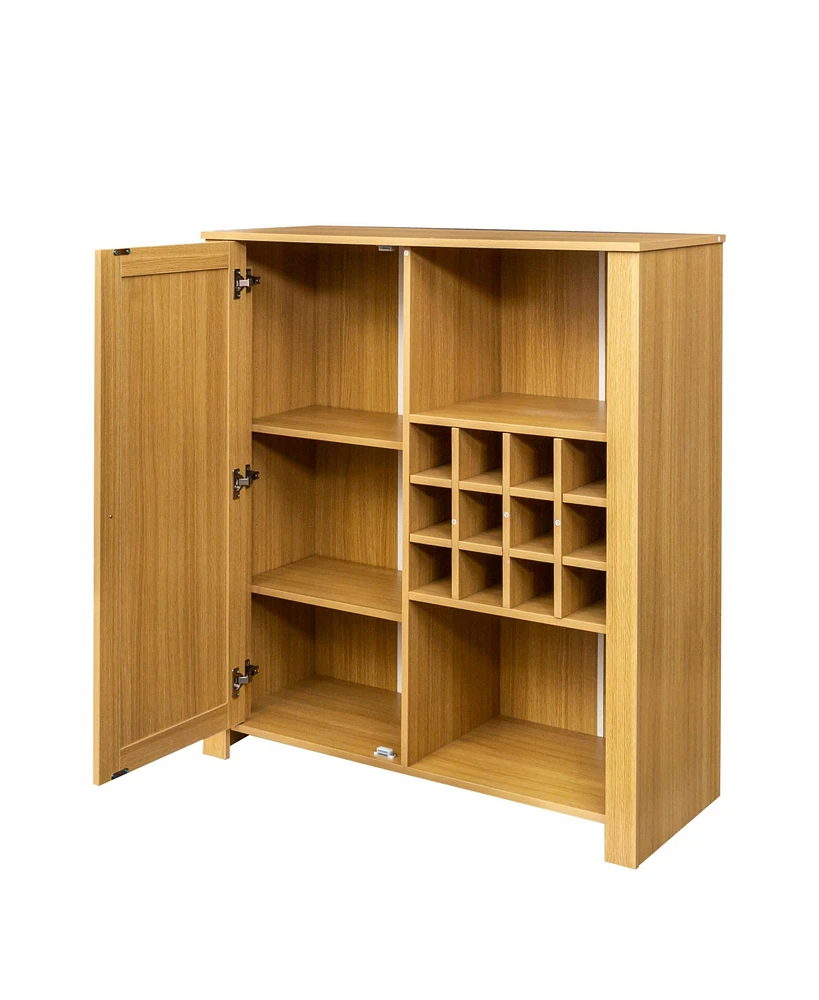 Slickblue Stylish Rattan Storage Cabinet with 2 Adjustable Shelves – Versatile Sideboard Buffet