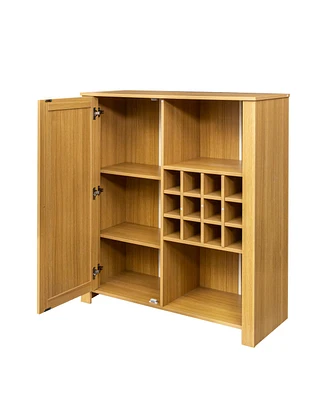 Slickblue Stylish Rattan Storage Cabinet with 2 Adjustable Shelves – Versatile Sideboard Buffet