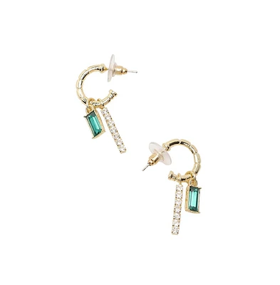 Sohi Women's Drop Bling Hoop Earrings