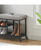 gaomon Shoe Storage Bench with Padded Seat, Shoe Rack Bench for Entryway, Shoe Storage Shelf with Metal Frame