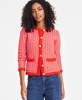 On 34th Women's Patterned Jacquard Cardigan, Exclusively at Macy's