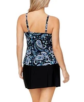 Island Escape Womens Cali Halter Underwire Tankini Top High Waist Tummy Control Swim Skirt Exclusively At Macys