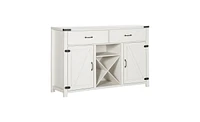 Slickblue Chic White Kitchen Coffee Bar Cabinet – Versatile Sideboard & Buffet Table with Antique Finish