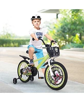 Hongge 16/18 Inch Kids Bike Adjustable with Detachable Training Wheels for 4-8 Years Old