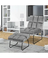 Inolait Velvet Massage Recliners with Ottoman Remote Control and Side Pocket