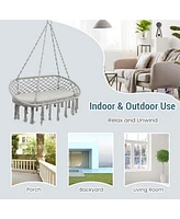 Vebreda 2 Person Hanging Hammock Chair with Cushion Macrame Swing
