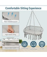 Vebreda 2 Person Hanging Hammock Chair with Cushion Macrame Swing