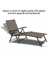 Inolait Set of 2 Adjustable Chaise Lounge Chair with 5 Reclining Positions