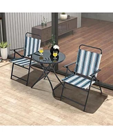 Vebreda 3 Pieces Outdoor Folding Chair Set Portable Folding Chair Set