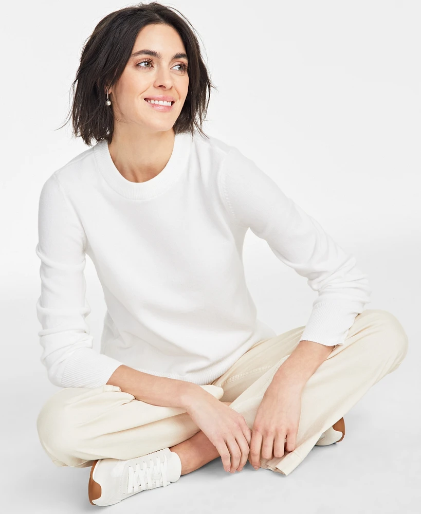 On 34th Women's Crewneck Long-Sleeve Sweater, Created for Macy's