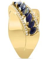 Effy Blue Sapphire (1-3/4 ct. t.w.) & Diamond (1/5 ct. t.w.) Statement Ring in 14k Yellow Gold