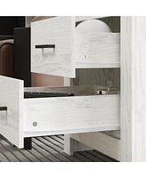 Homsee Brown Wood Accent Storage Dresser Organizer With 2 Drawers