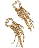 Ajoa by Nadri 18k Gold-Plated Cubic Zirconia Heart & Chain Fringe Drop Earrings